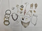 Vintage Costume Jewelry Lot – Necklaces, Bangles, Brooches, Earrings Mixed