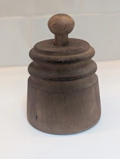 Vintage WOOD BUTTER MOLD STAMP FLOWER DESIGN WOODEN PRESS