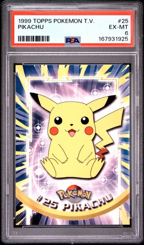1999 TOPPS POKEMON TV #25 PIKACHU PSA 6