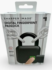 Sharper Image DIGITAL FINGERPRINT PADLOCK Black Weatherproof Rechargeable
