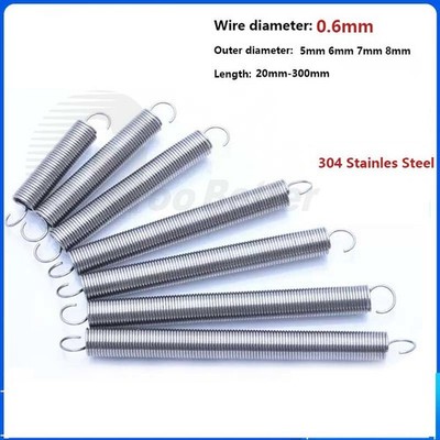 Produktbild von 5x Zugfeder Mit Doppeltem S-Haken – Edelstahl, 0,6x7x30 Mm, Für Viele Anwendungen