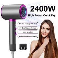2400W High-Speed Hair Dryer Professional with Nozzle Settings Quick Blow Dry Ion