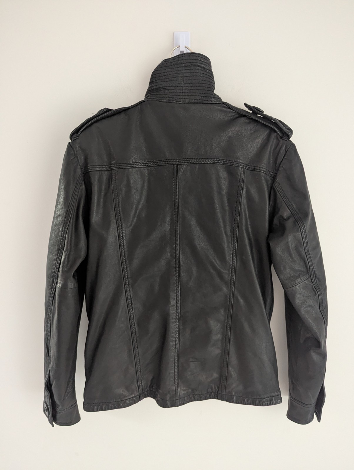 Superdry Mens Black New Brad Hero Leather Jacket. Size Medium. RRP£249.99 image 6
