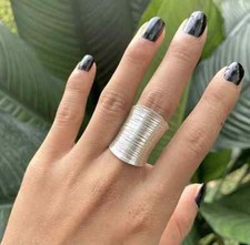 925 Sterling Silver Band Wide Band Statement Ring Handmade Ring All Size
