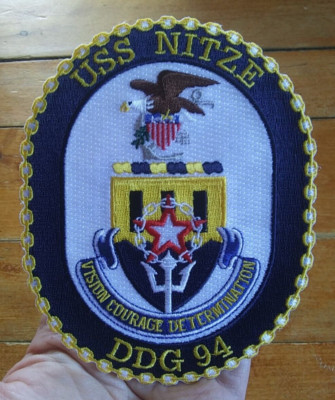 USS NITZE DDG 94 ~ Guided Missile Destroyer Ship Crest Embroidered US NAVY PATCH