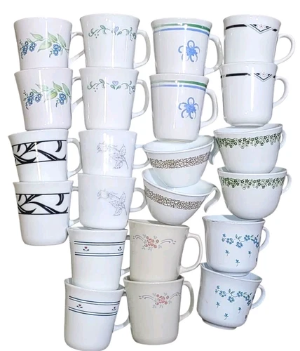 Corningware Corelle Mugs Cups Corning Vintage 11 Pair 22 Piece Lot Variety 