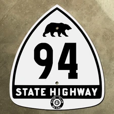 California ACSC bear route 94 highway road sign auto club AAA San Diego