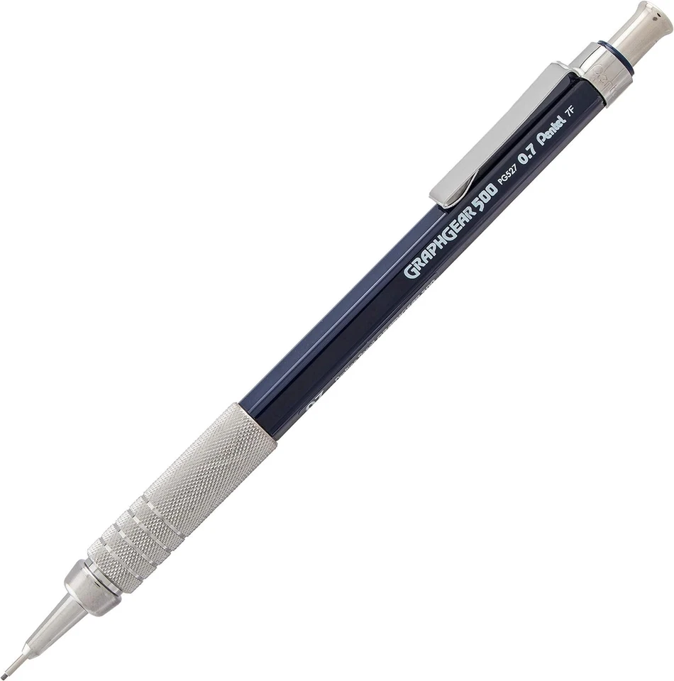 Lápis de desenho mecânico Pentel GraphGear 500, 0,7 mm, cano azul, pacote com 4 - Imagem 3 de 4