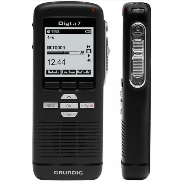Grundig Digta 7 Memoria interna e scheda di memoria Nero dittafono