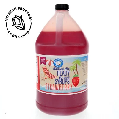 Hypothermias STRAWBERRY Flavor Syrup 🍧 Snow Cone machine Shaved Ice GALLON