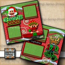 CHRISTMAS 2020 QUARANTINE CORONA Premade Scrapbook Pages DIGISCRAP PRINTS A0390