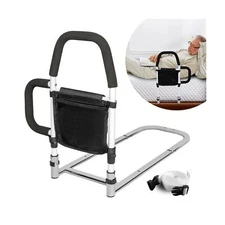 HEPO Bed Rails for Elderly Adults with Storage Pocket, Bed Assist Rail with D...