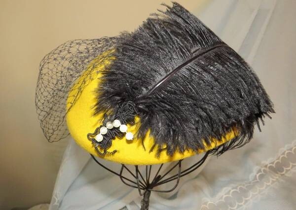 Michael Howard 100% Wool Hat Ruth Alan Design Color Black Feathers Decorated Michael Howard | Accessories | Michael Howard 0 Wool Hat  main image 2