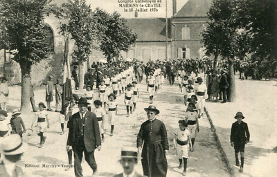 Karte Katholischer Kongress von MARIGNY LE CHATEL am 18. Juli 1926 Der Pfarrer