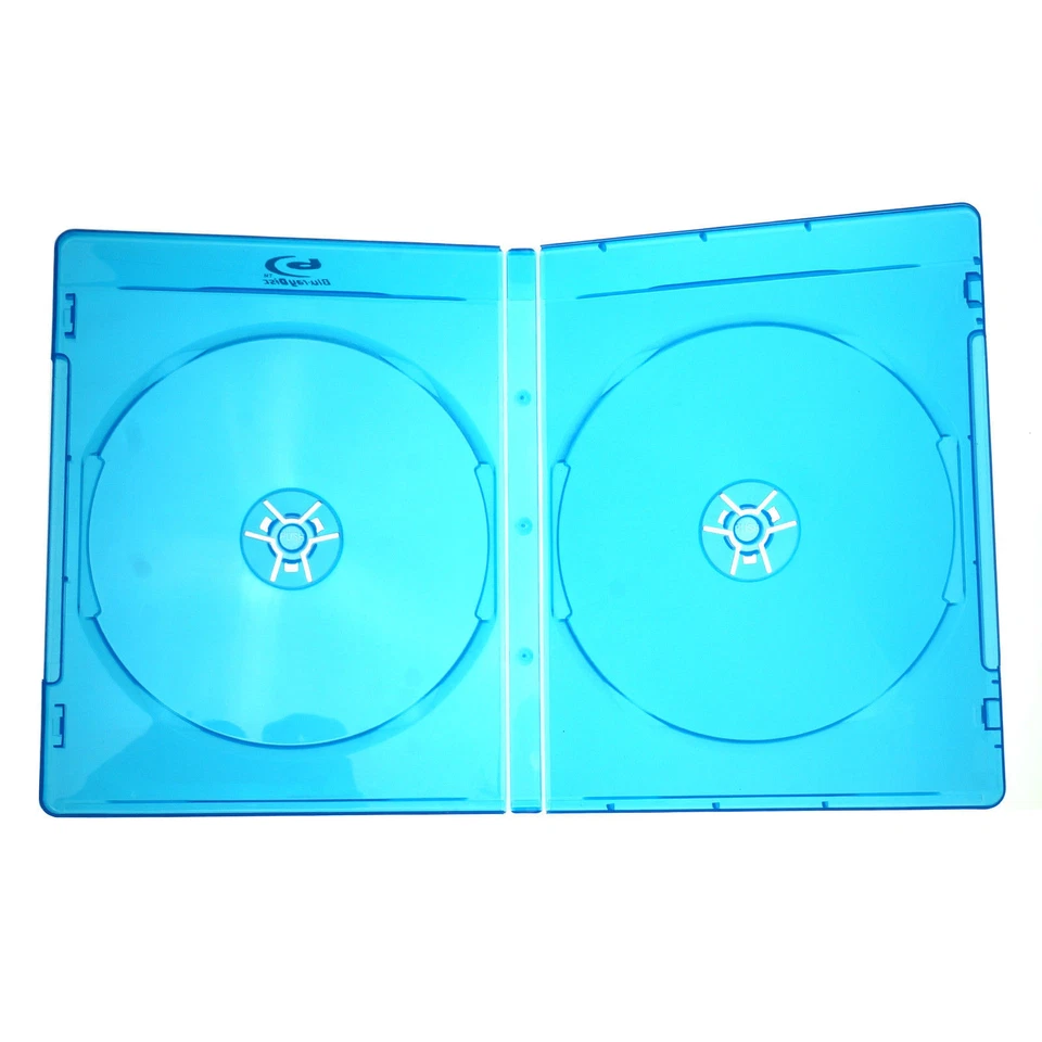 5 Paquetes DVD CD Blu-ray Estuche Dos Discos Almacenamiento 11mm Azul Soporte Cubierta Frontal Transparente Foto 3 de 4