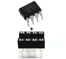5PCS Microchip MCP6002-I/P MCP6002 + Sockets - Dual 1 MHz Op Amp DIP-8 New IC
