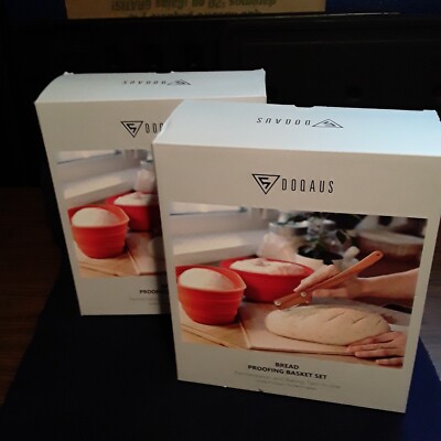 Two Bread Proofing Silicone Basket Set Sourdough Fermentation Baking Supplies
