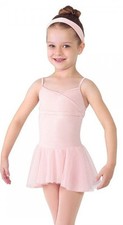 Dance Mirella Pink Cami Skirted Leotard Dress Diamante Detail Md Child M221C