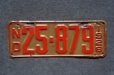 1926 NORTH DAKOTA License Plate # 25 - 879  Original Paint