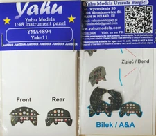 Yahu 1/48 Yakovlev Yak-11 Instrument Panel for Bilek/A&A kits