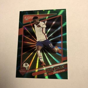 2021-22 Donruss Soccer Yunus Musah Green Laser Parallel United States