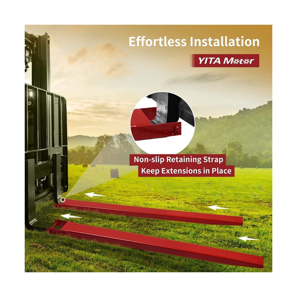 Forklift YITAMOTOR 72x4.5 Inch Forklift Extensions - Heavy Duty Steel ...