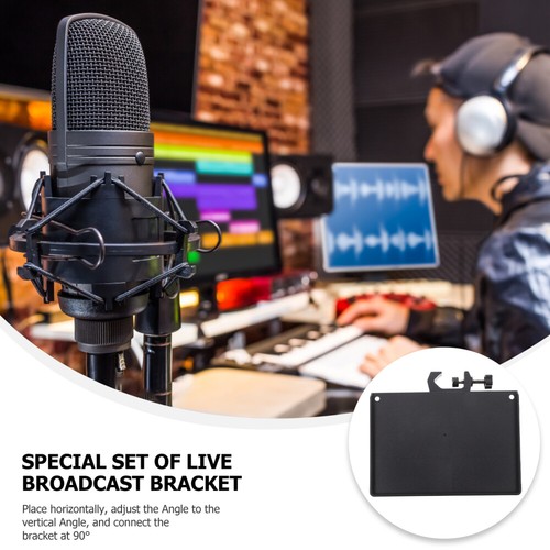 Microphone Bracket Guitar Pick Black Mic Stand Mic Stand Clip Holder Mic Rack - Afbeelding 9 van 12