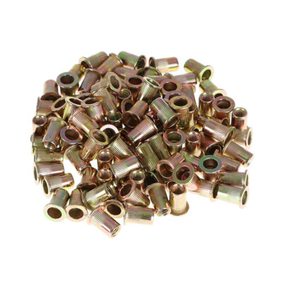 #ad #ad 100 Pcs M6 Metric Carbon Steel Rivet Nut Flat Head Threaded Insert Nutsert US $11.27