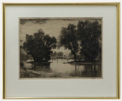 John Fullwood RI RBA (1854-1931) - Early 20th Century Etching, Along the Thames