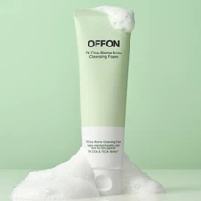 OFFON 7X Cica Biome Acne Cleansing Foam 120ml / Soothing / Vegan /Sensitive Skin
