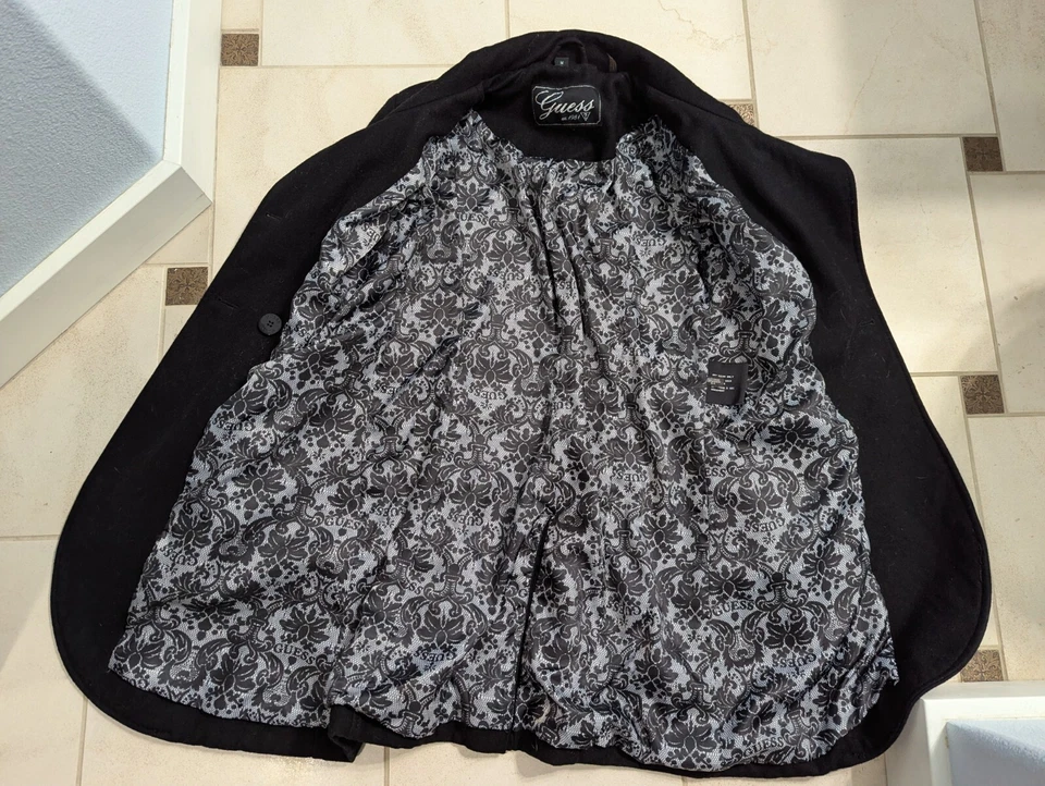 Guess Women's Black Pea Coat Size Medium, Great Condition! - Image 4 of 4