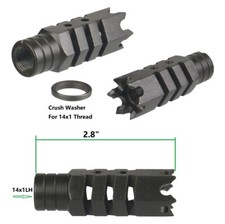 Shark Fish Bone Low Concussion 14x1 TPI Left Hand Muzzle Brake Compensator