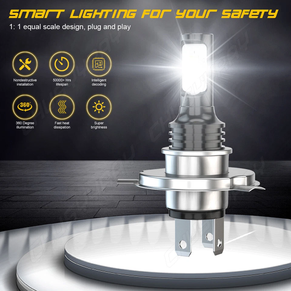 Lâmpada de farol de LED H4 9003 para Honda VTX1300C R S 2004 2005 2006 2007 2008 2009 - Imagem 2 de 4