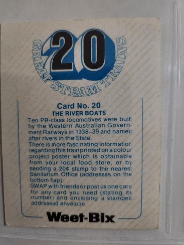 Weet bix card Great Steam Trains Year 1980 No 20 - Picture 2 of 2