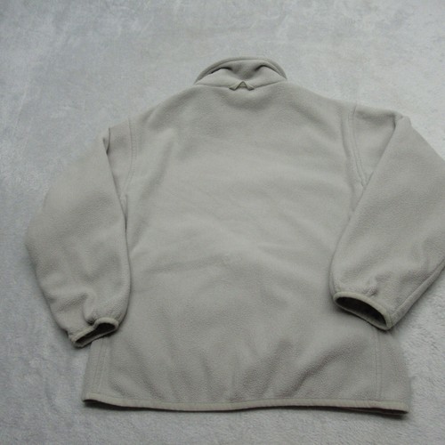 The North Face Jacket Girl Medium Cream Zip Pockets Fleece Full Zip Outdoor Hike - Picture 3 of 16