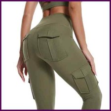 Multi-pocket Pants Yoga Leggings High Waist Solid Color Yoga Pants For Women