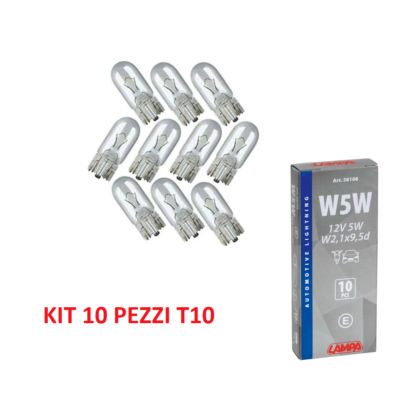 Kit 10 Lampadine Auto Lampa T10 12V 5W Alogene – Luce Arancione, Per Targa E Posizione, Omologate - 3