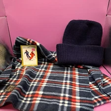  Hat and Scarf  Blue mens
