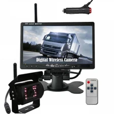 7" Digital Wireless Monitor Reverse Rearview Camera Kit for RV Trailer Truck Van