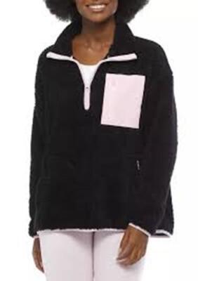 CABANA by Crown & Ivy Plus Size 1X Quarter Zip Woobie Pullover Sweater NWT $69