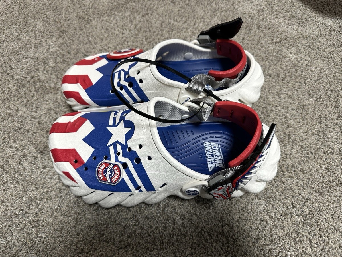 Crocs Captain America Echo Clog Collaboration Red White & Blue Men’s Size 8 Crocs Captain America Echo Clogs Sam wilson | Mercari main image 4