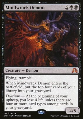 Magic the Gathering MTG Mindwrack Demon (124) Shadows over Innistrad   LP
