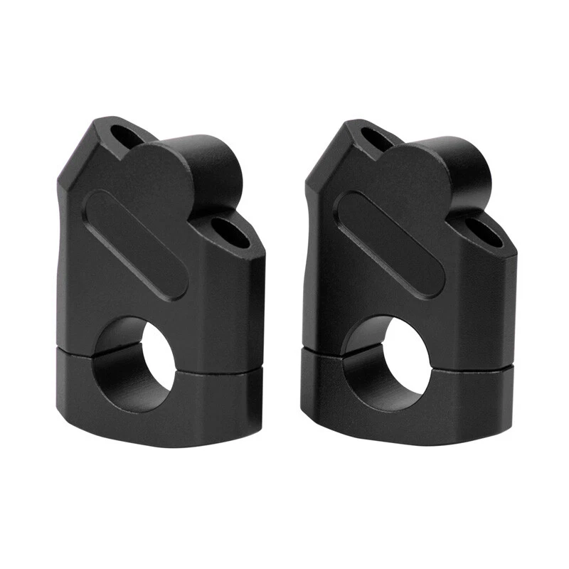 Par Negro 7/8" 22mm Motocicleta Bicicleta Manillar Elevador Abrazadera Kit de Montaje Foto 2 de 4