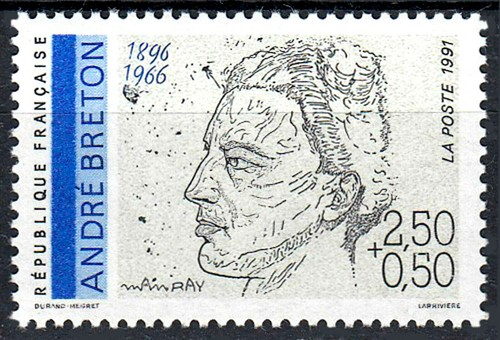 Frankreich postfrisch MNH Breton Dichter Schriftsteller Autor Surrealismus / 32