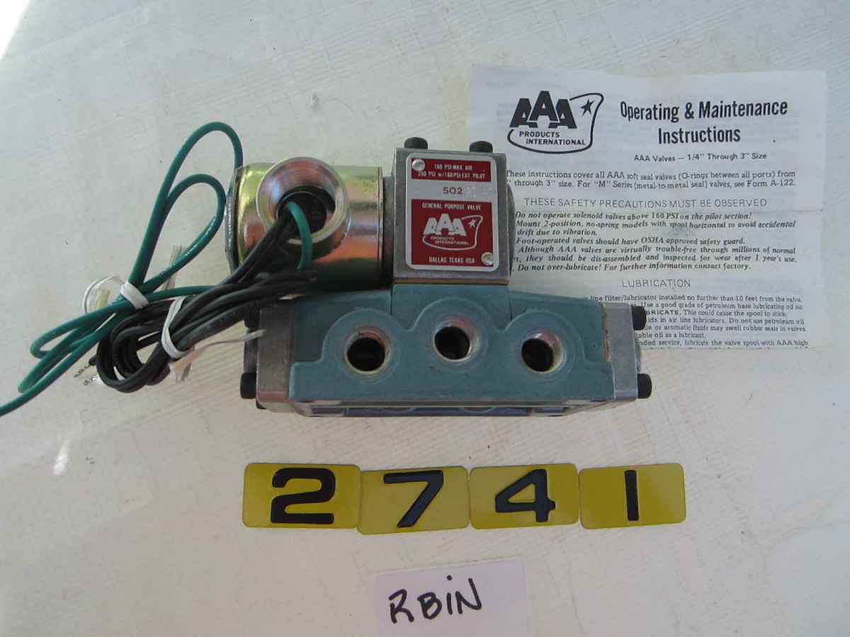 AAA PRODUCTS INTL SO 2 ZX GAS DIRECTIONAL SOLENOID VALVE | eBay