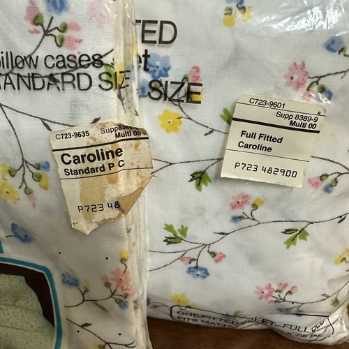Lenzuolo e federe vintage JC Penney's Delicato floreale senza mussola di ferro NUOVO - Foto 3 di 15