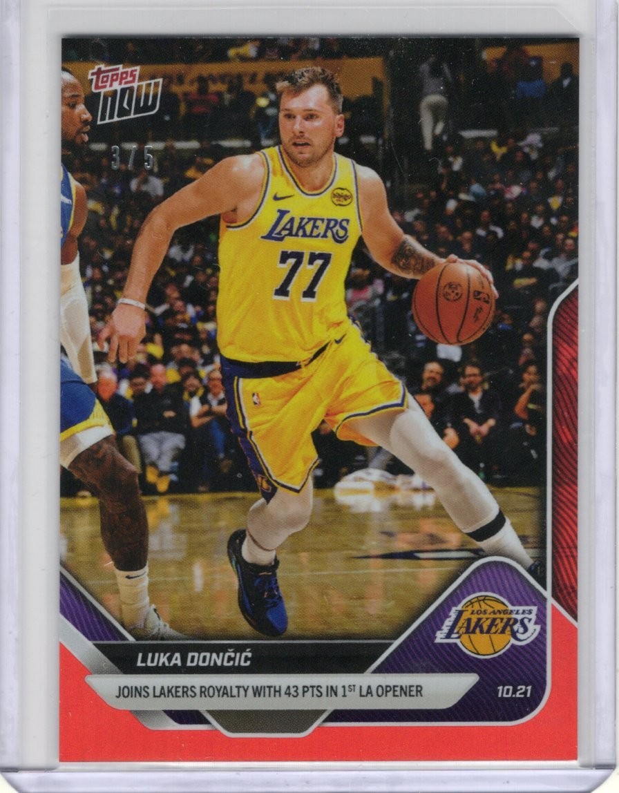 2025-26 Topps Now NBA Basketball Luka Doncic Red Foil Parallel #3/5 Lakers SSP