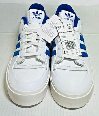 Adidas Forum Bonega Women Size 10 White Royal Blue Casual Platform Shoes GX4414
