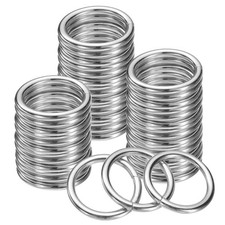 100Pcs Metal O Rings 0.8" Round Ring Buckles Welded Metal Rings Silver