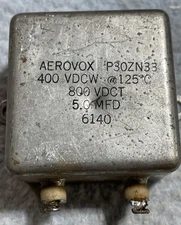 P30ZN33 AEROVOX  5.0 UF  400VDCW 125 C 800VDCT 6140 CAPACITOR